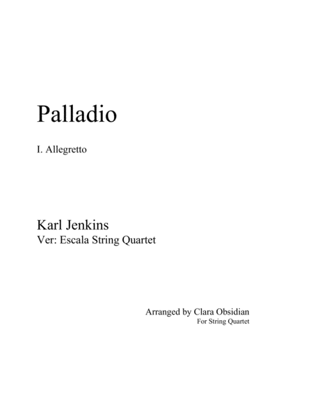K. Jenkins: Palladio [Escala String Quartet] image number null