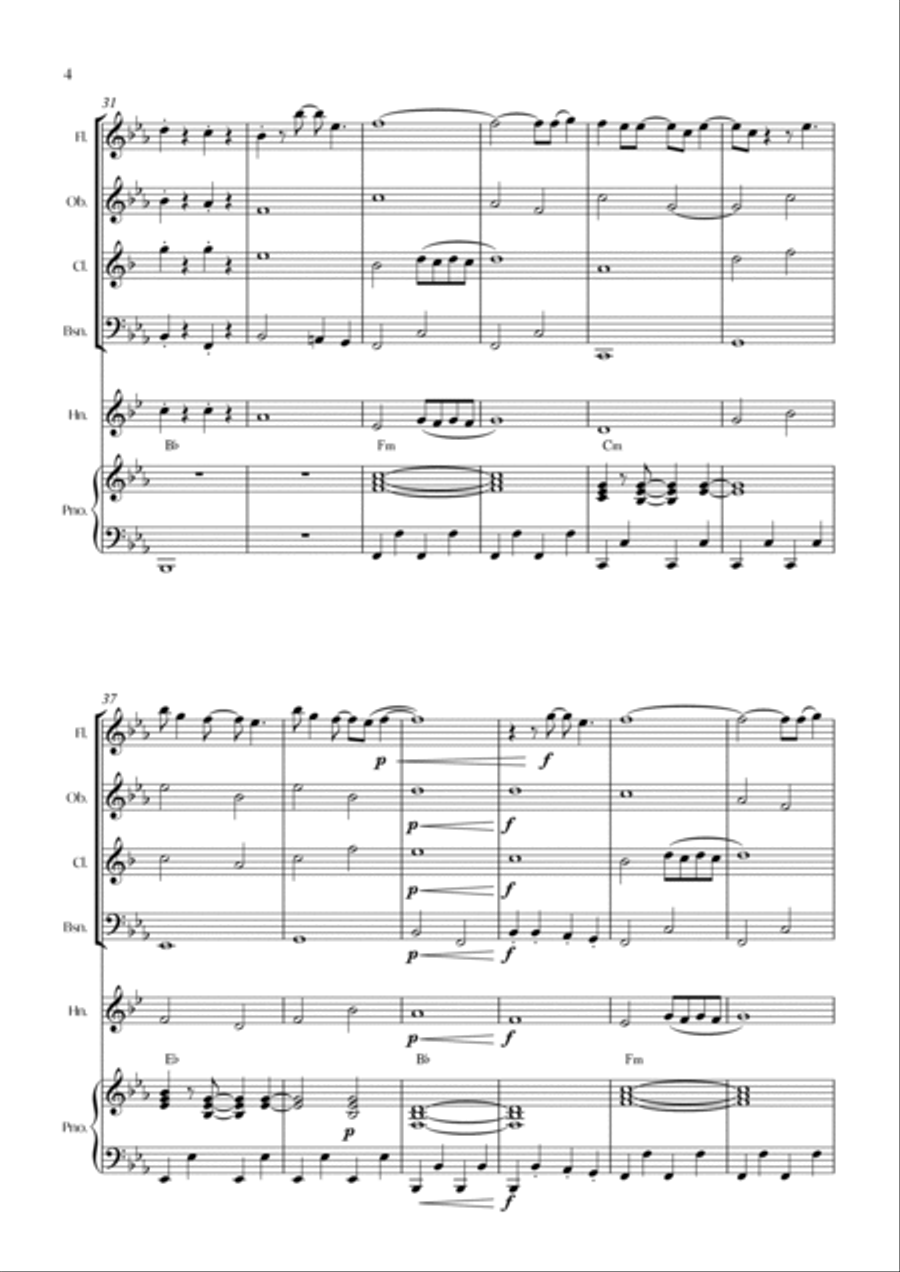 Blinding Lights Woodwind Quintet scores gallery preview page 4