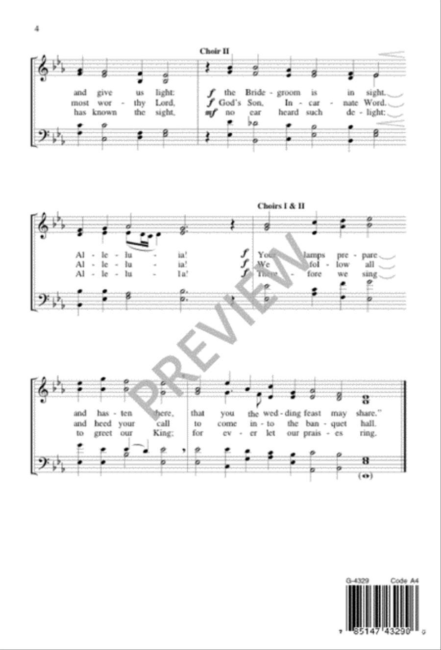 Sleepers Wake! A Voice Astounds Us 4-Part scores gallery preview page 4