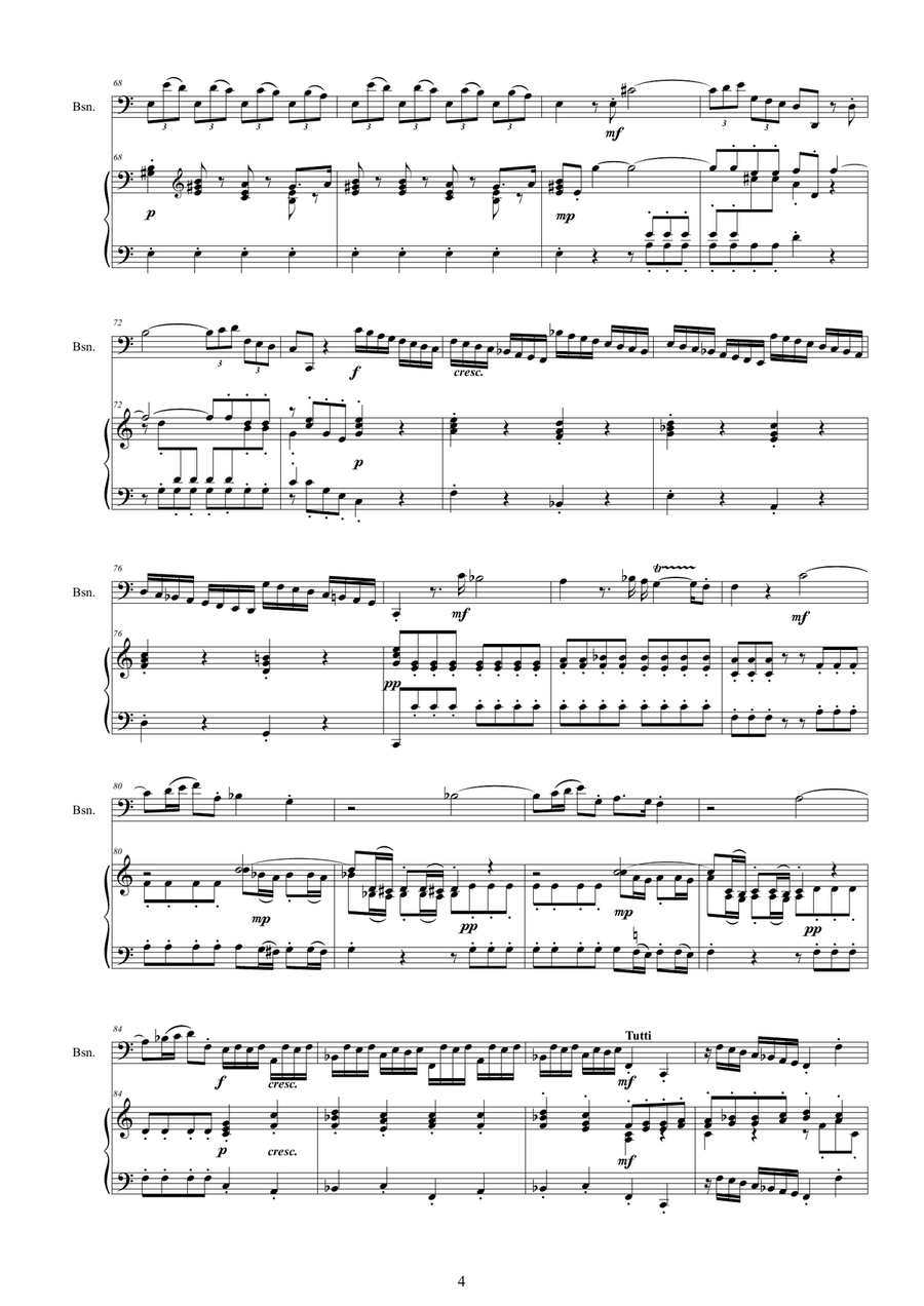 Vivaldi - Bassoon Concerto in C major RV471 for Bassoon and Piano Bassoon Solo scores gallery preview page 4