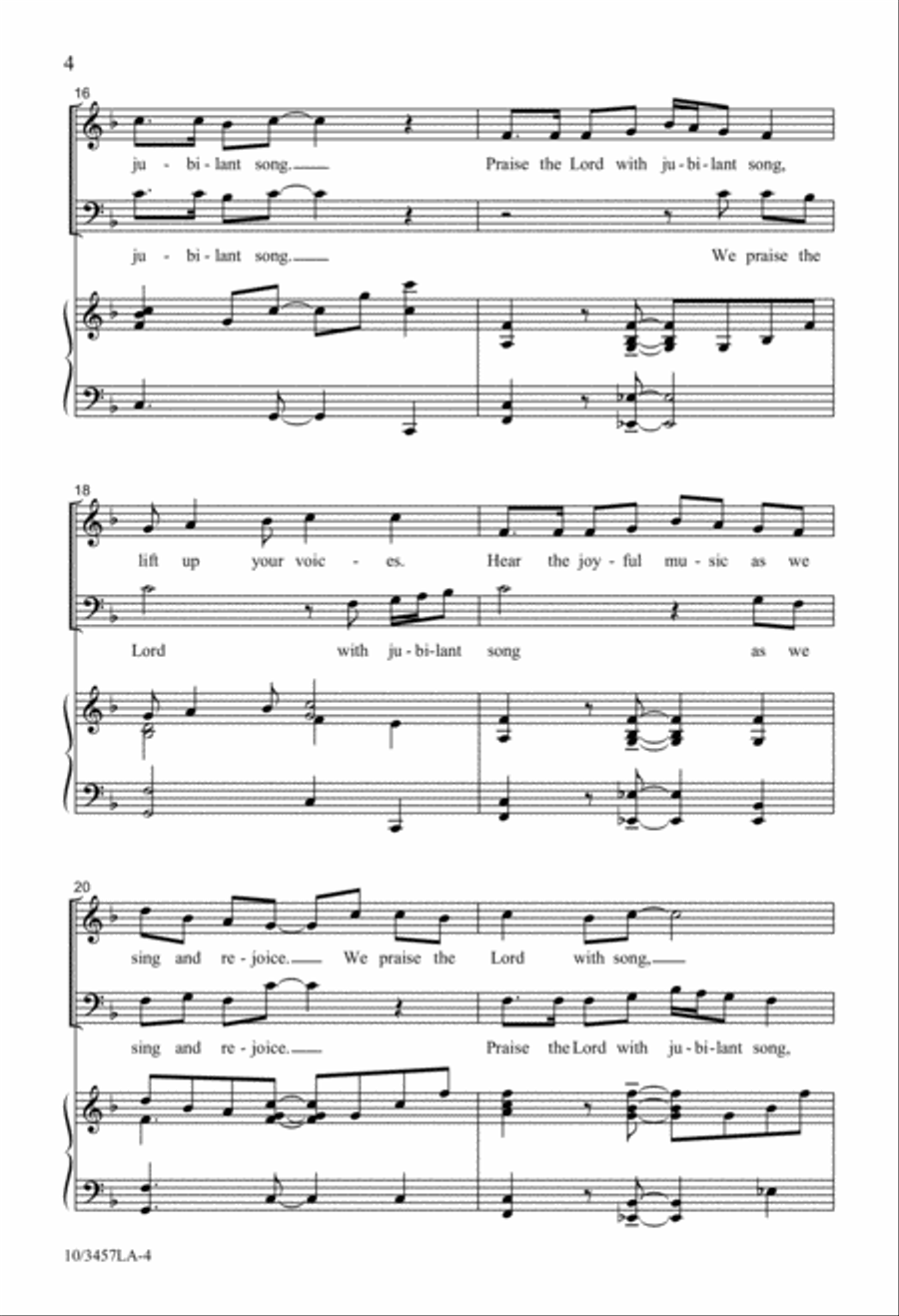 Praise the Lord with Jubilant Song 4-Part scores gallery preview page 4