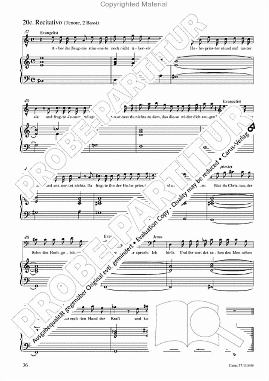 Markuspassion. Werkausgabe Reihe 1, Bd. 7 (Homilius) Organ scores gallery preview page 37