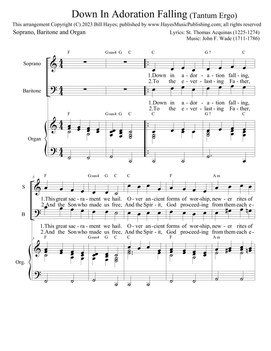 Down In Adoration Falling (Tantum Ergo) A Cappella scores gallery preview page 1