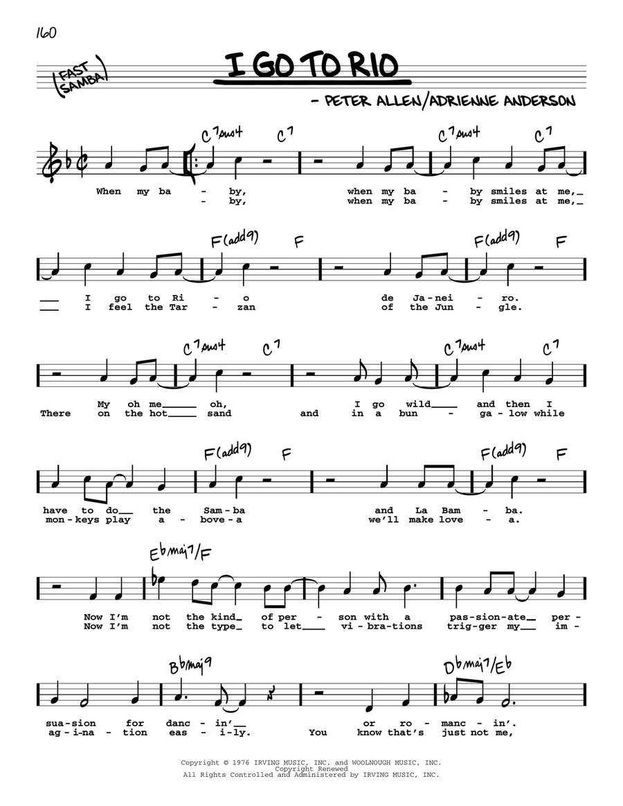 I Go To Rio (High Voice) (from The Boy From Oz) High Voice scores gallery preview page 1
