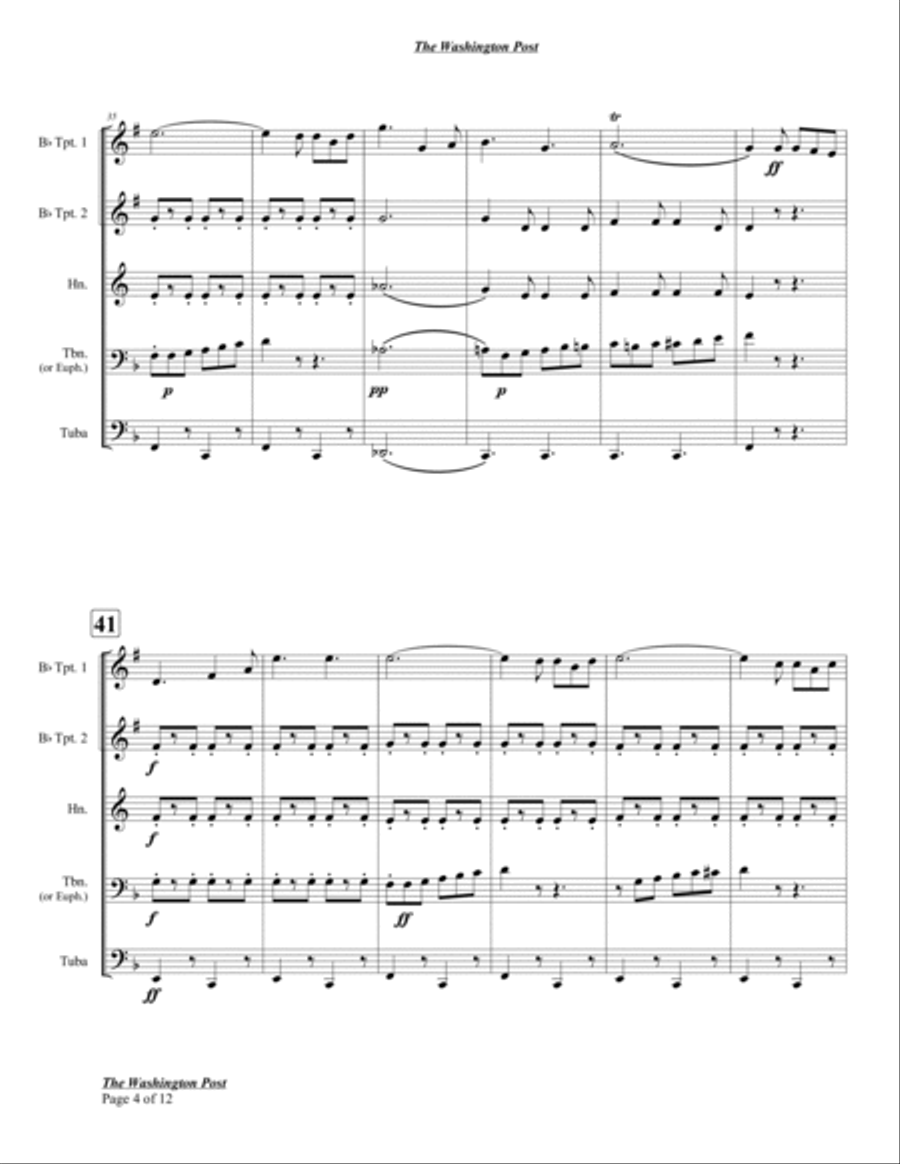 The Washington Post Brass Quintet scores gallery preview page 6