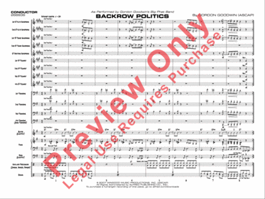 Backrow Politics Backrow Politics Jazz Ensemble scores gallery preview page 4
