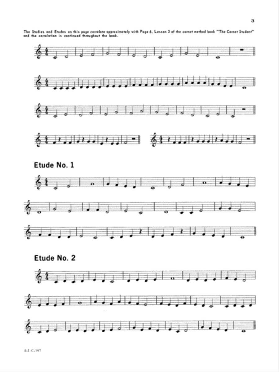 Student Instrumental Course Studies and Melodious Etudes for Cornet Cornet scores gallery preview page 2