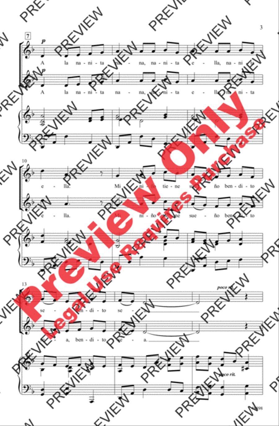 A La Nanita Nana A La Nanita Nana Women's Choir scores gallery preview page 3