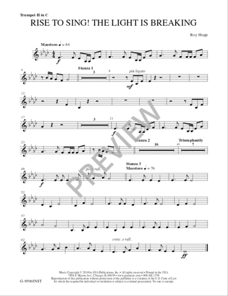 Rise to Sing! The Light is Breaking - Instrument edition Trombone scores gallery preview page 4