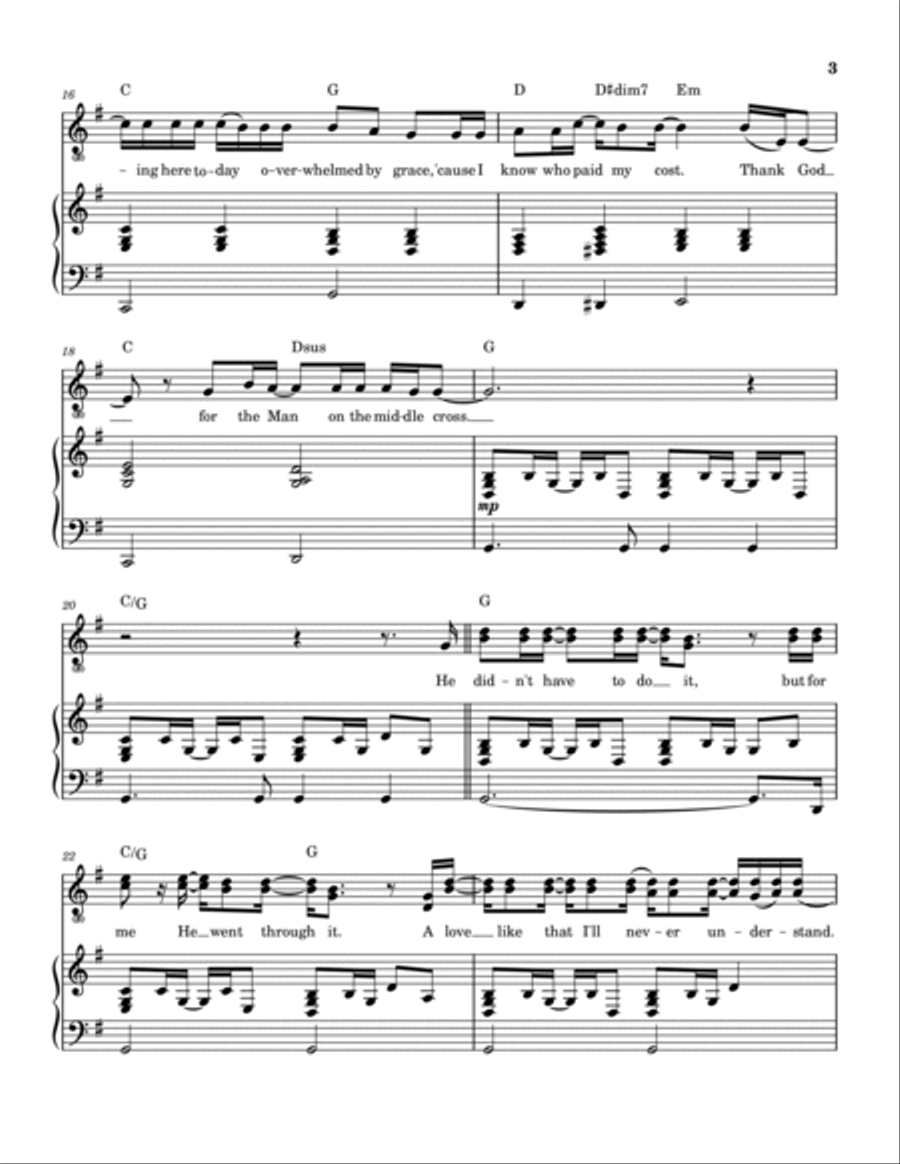 Man On The Middle Cross Piano, Vocal, Guitar scores gallery preview page 4