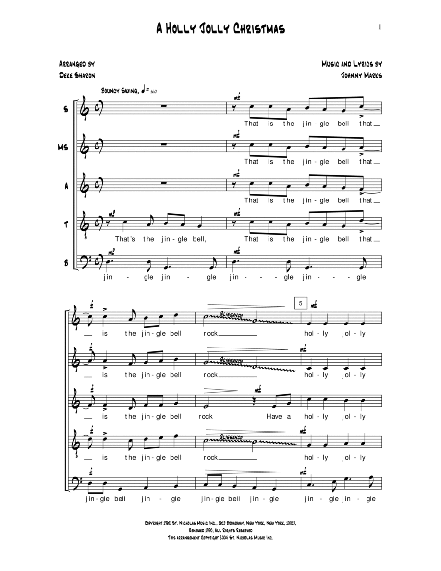A Holly Jolly Christmas A Holly Jolly Christmas 4-Part scores gallery preview page 1