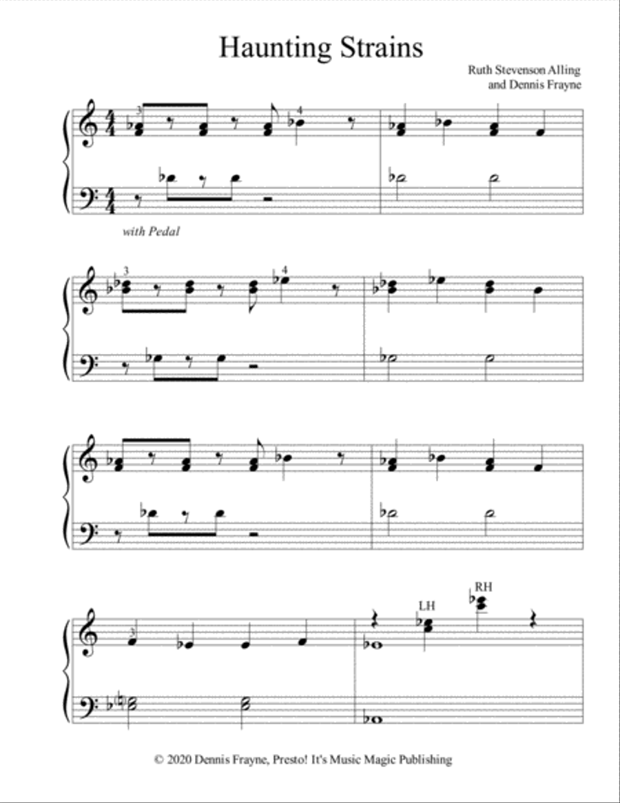 Haunting Strains Piano Solo scores gallery preview page 1