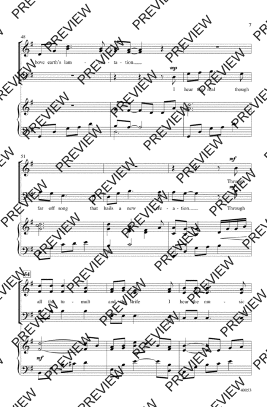 How Can I Keep from Singing? 3-Part scores gallery preview page 14