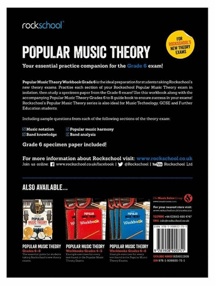 Rockschool: Popular Music Theory Workbook Grade 6
