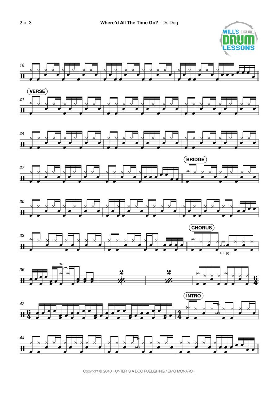 Where'd All The Time Go? Drum Set scores gallery preview page 2