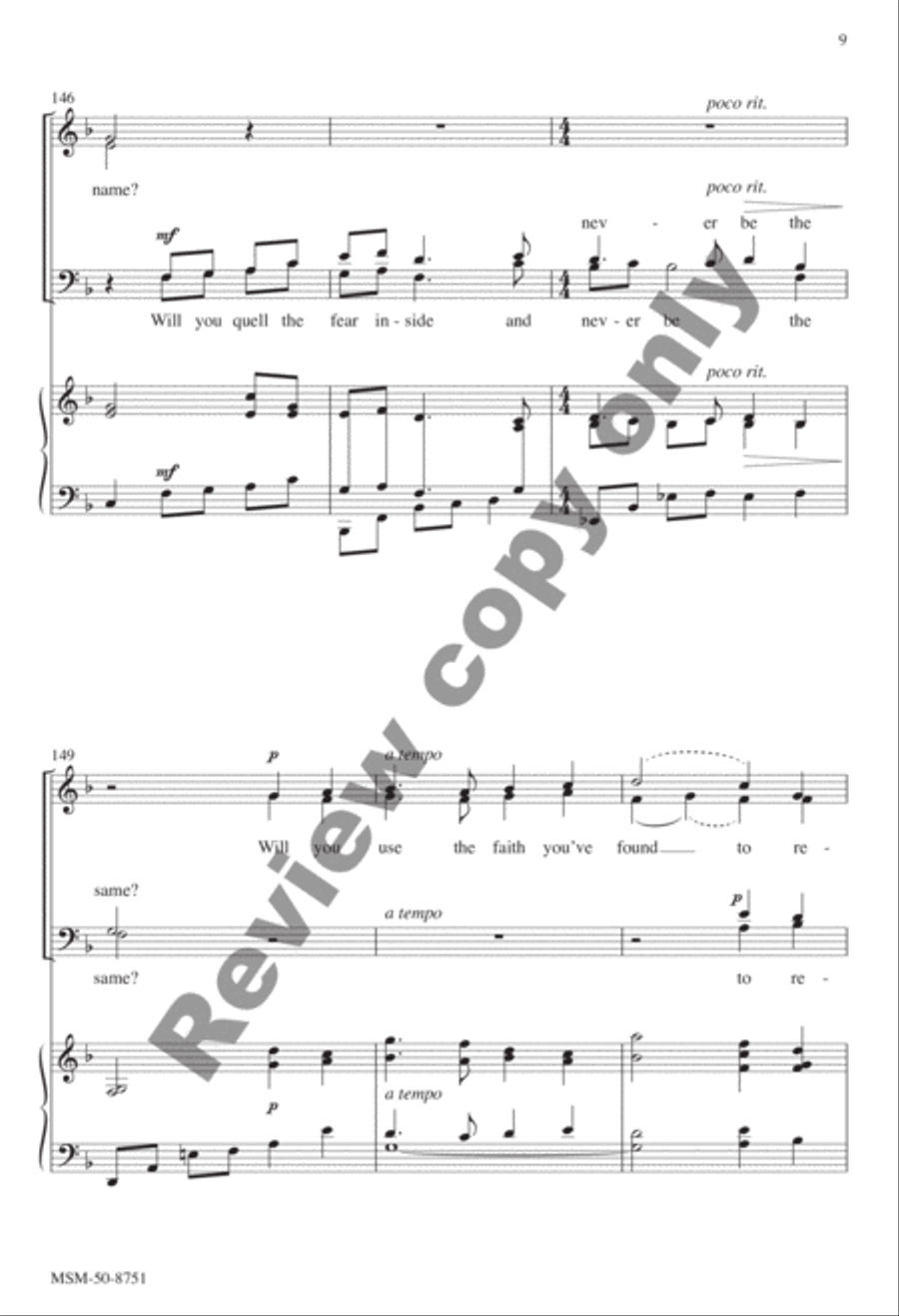 Will You Come and Follow Me 4-Part scores gallery preview page 9