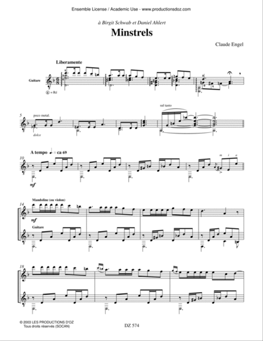 Minstrels Minstrels Classical Guitar scores gallery preview page 3