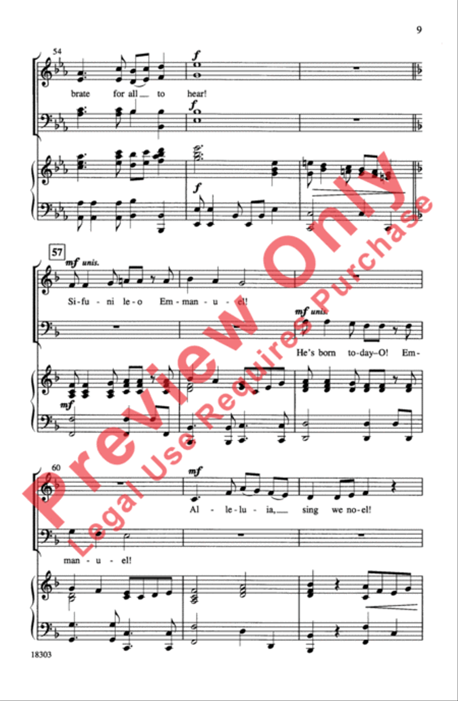Sifuni Leo! (He's Born Today-O!) 4-Part scores gallery preview page 9