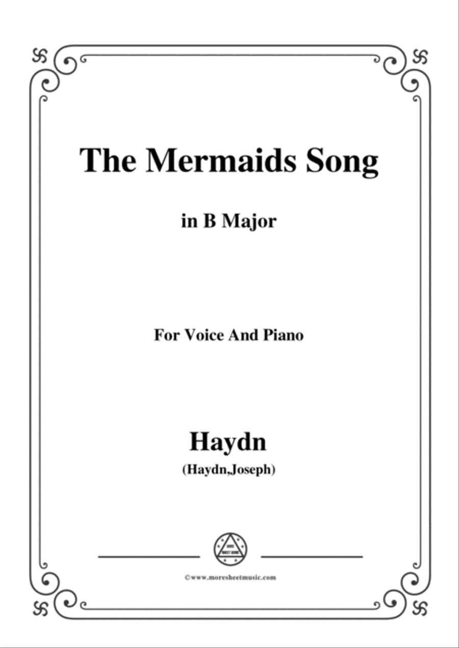 Haydn-The Mermaids Song in B Major, for Voice and Piano Voice Solo scores gallery preview page 1