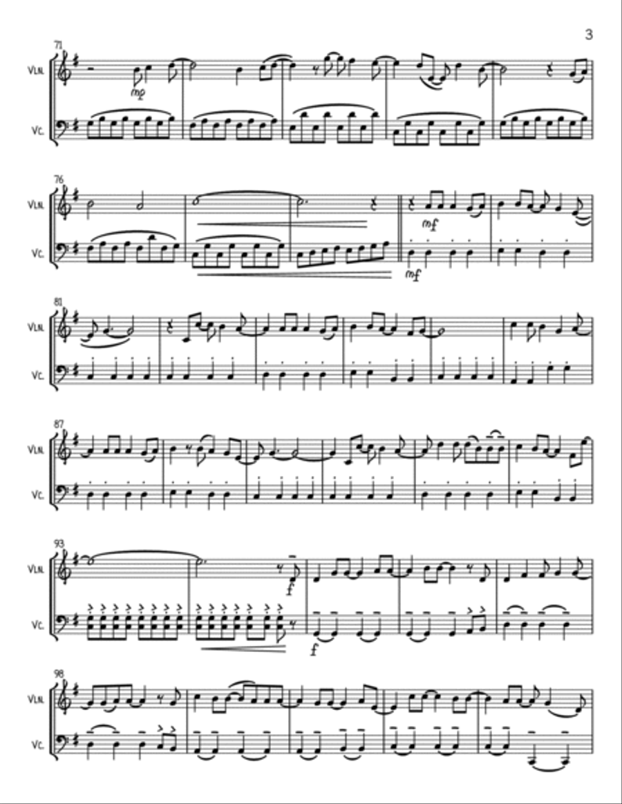 A Million Dreams String Duet scores gallery preview page 3