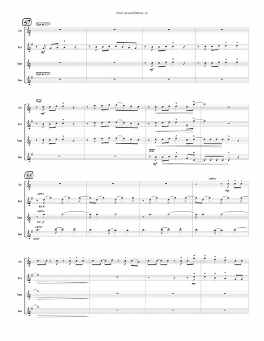 Shut Up And Dance Woodwind Quartet scores gallery preview page 6