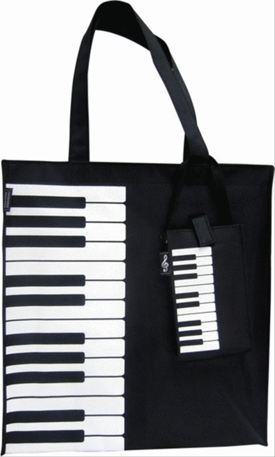 Canvas Tote Bag With Keyboard/Piano Design
