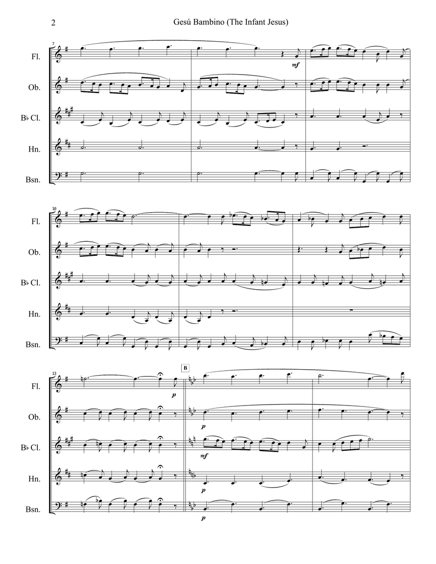 Gesu Bambino (Infant Jesus) for Woodwind Quintet Gesu Bambino (Infant Jesus) for Woodwind Quintet Woodwind Quintet scores gallery preview page 3