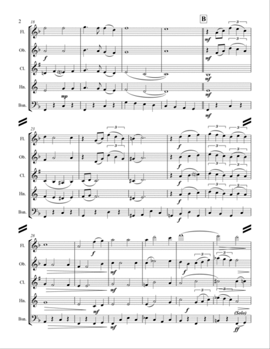 White Christmas Woodwind Quintet scores gallery preview page 3