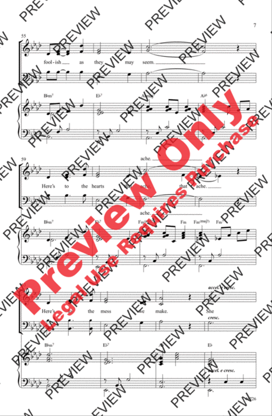 Audition (The Fools Who Dream) 3-Part scores gallery preview page 7