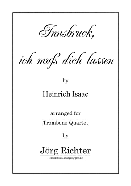 Innsbruck ich muss dich lassen for Trombone Quartet image number null