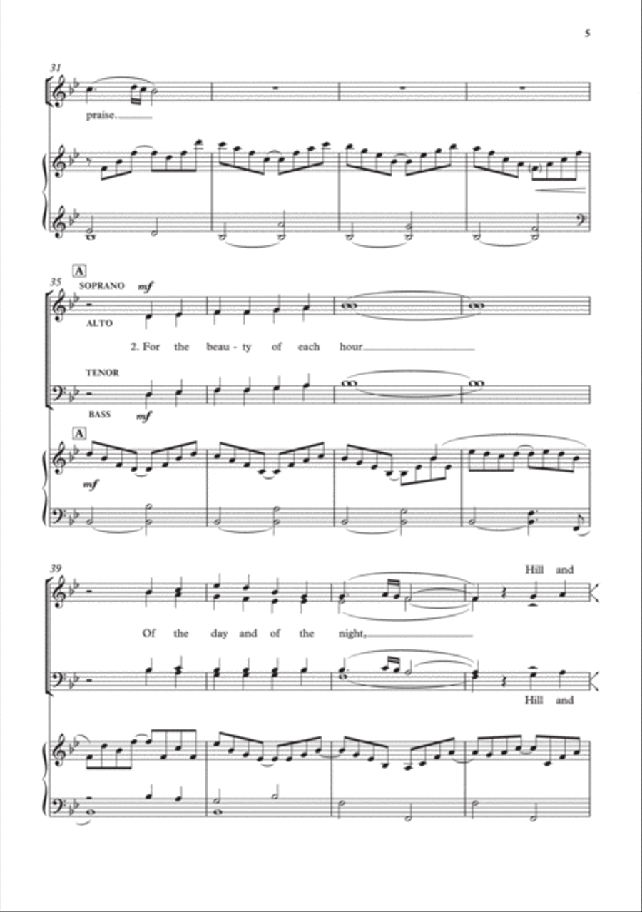 For the beauty of the earth 4-Part scores gallery preview page 5