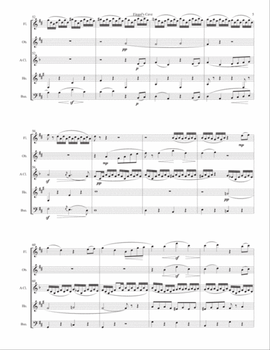 Fingal's Cave for Wind Quintet Woodwind Quintet scores gallery preview page 5