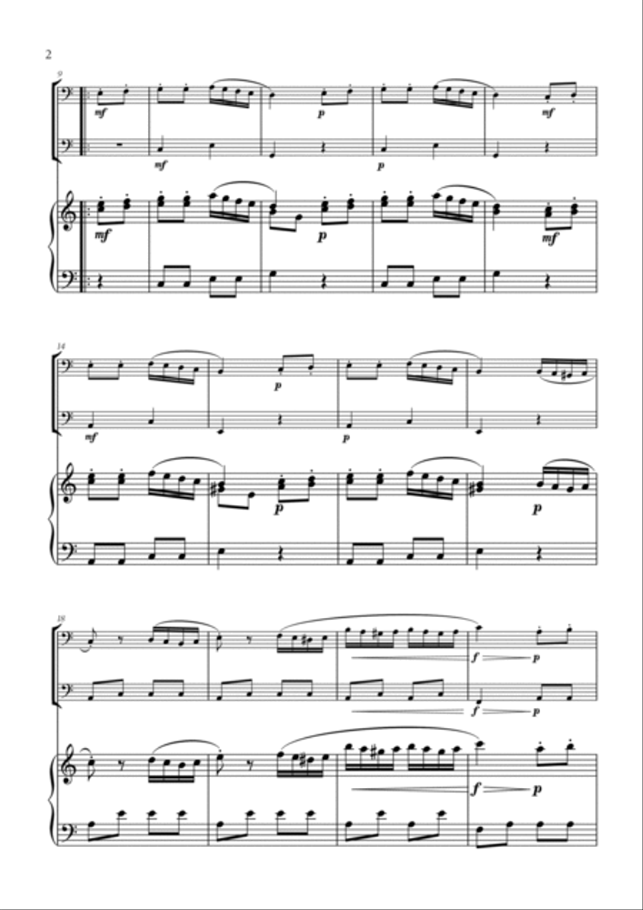 W. A. Mozart - Turkish March (Alla Turca) (for Bassoon and Cello) Bassoon scores gallery preview page 2
