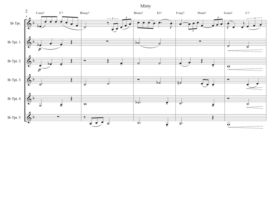 Misty Trumpet Solo scores gallery preview page 2