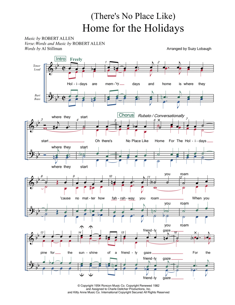 (There's No Place Like) Home For The Holidays by Perry Como A Cappella - Digital Sheet Music