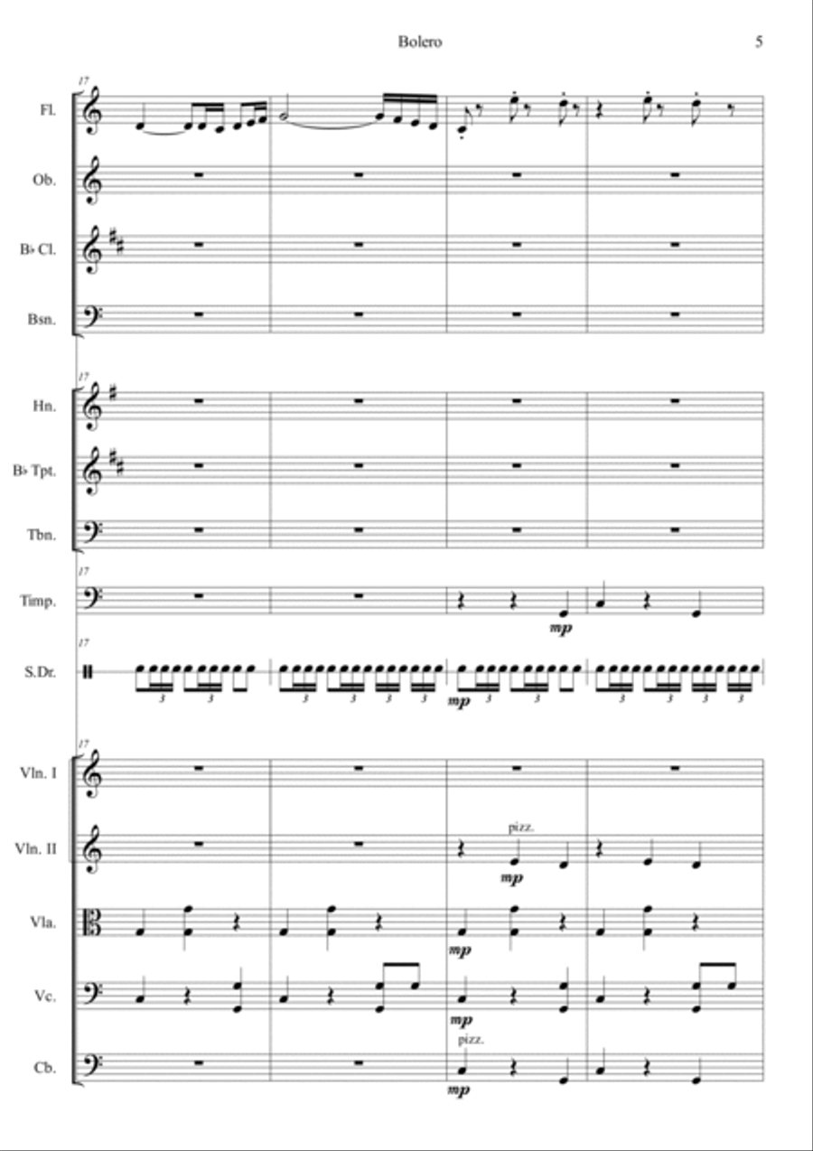 Ravel:Bolero Orchestra scores gallery preview page 5