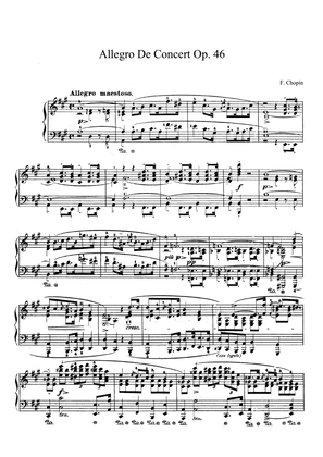Book cover for Chopin Allegro de Concert Op. 46 in A Major