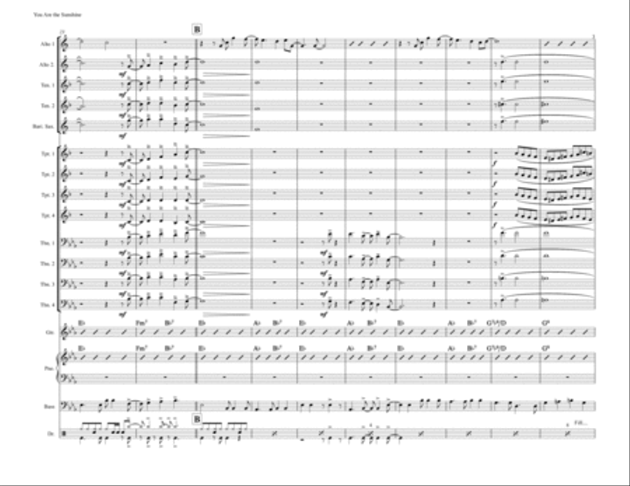 You Are The Sunshine Of My Life Jazz Ensemble scores gallery preview page 3