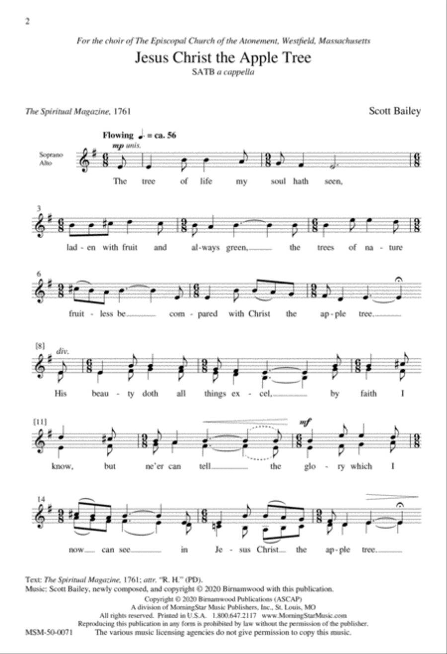 Jesus Christ the Apple Tree 4-Part scores gallery preview page 1
