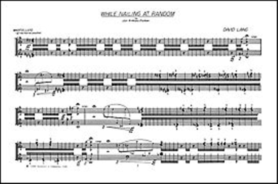 David Lang: While Nailing At Random for Piano Piano Solo scores gallery preview page 1