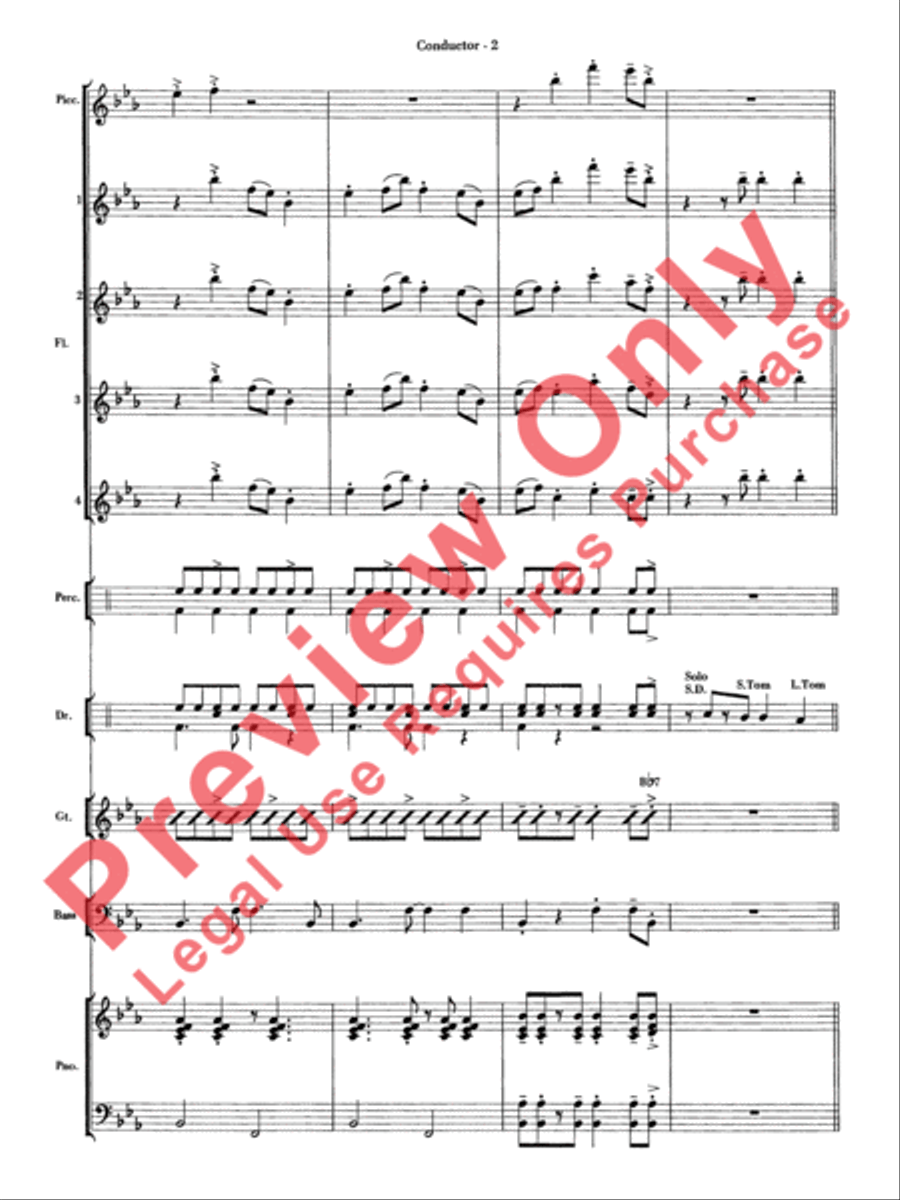 Sleigh Ride Samba Flute Choir scores gallery preview page 3