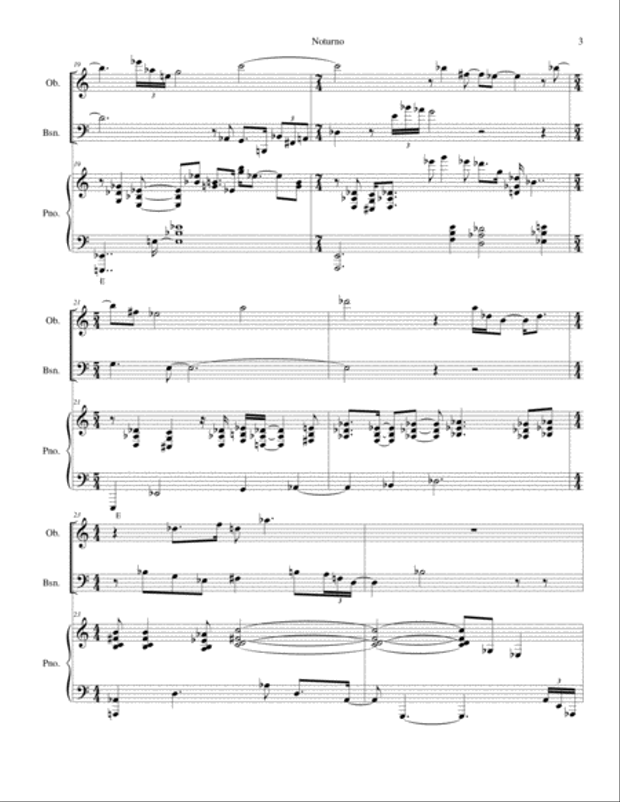 Noturno for Oboe, Bassoon, Piano Woodwind Duet scores gallery preview page 4