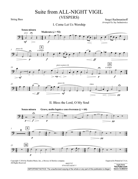 Suite from All-Night Vigil (Vespers) - String Bass