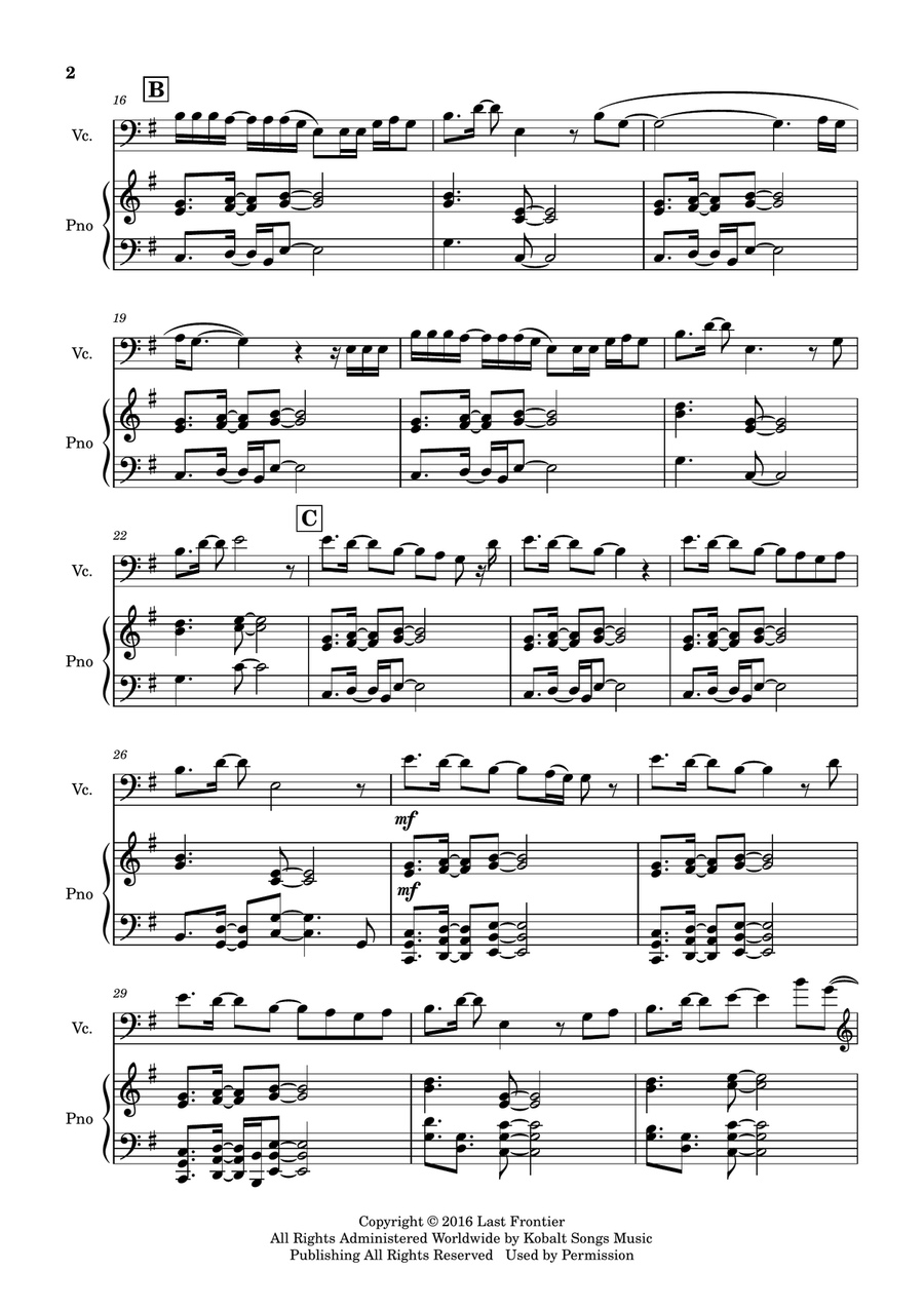 Ocean Eyes Piano scores gallery preview page 3