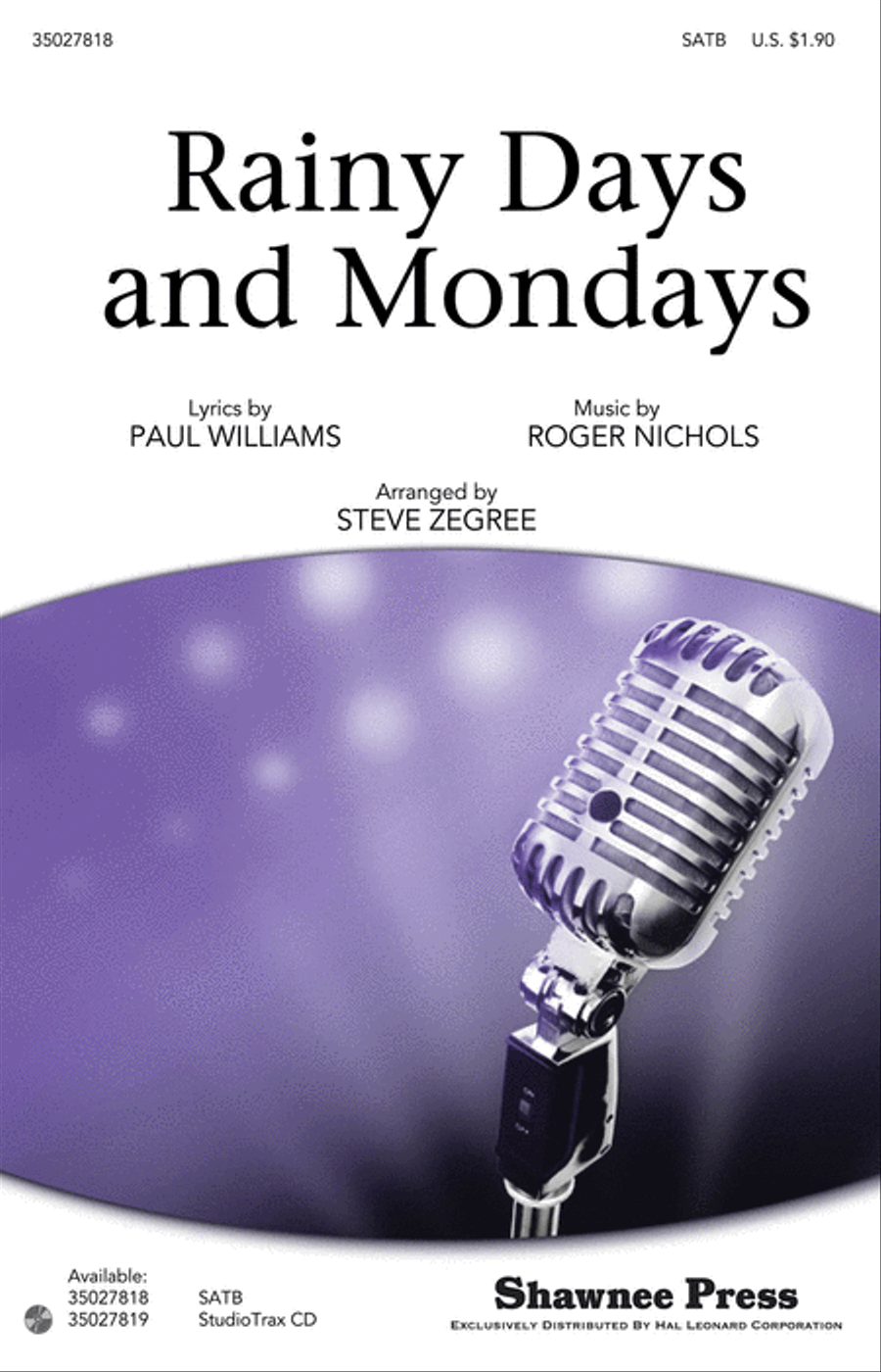 Rainy Days and Mondays 4-Part scores gallery preview page 1