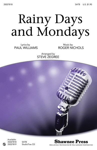 Rainy Days and Mondays by The Carpenters 4-Part - Sheet Music