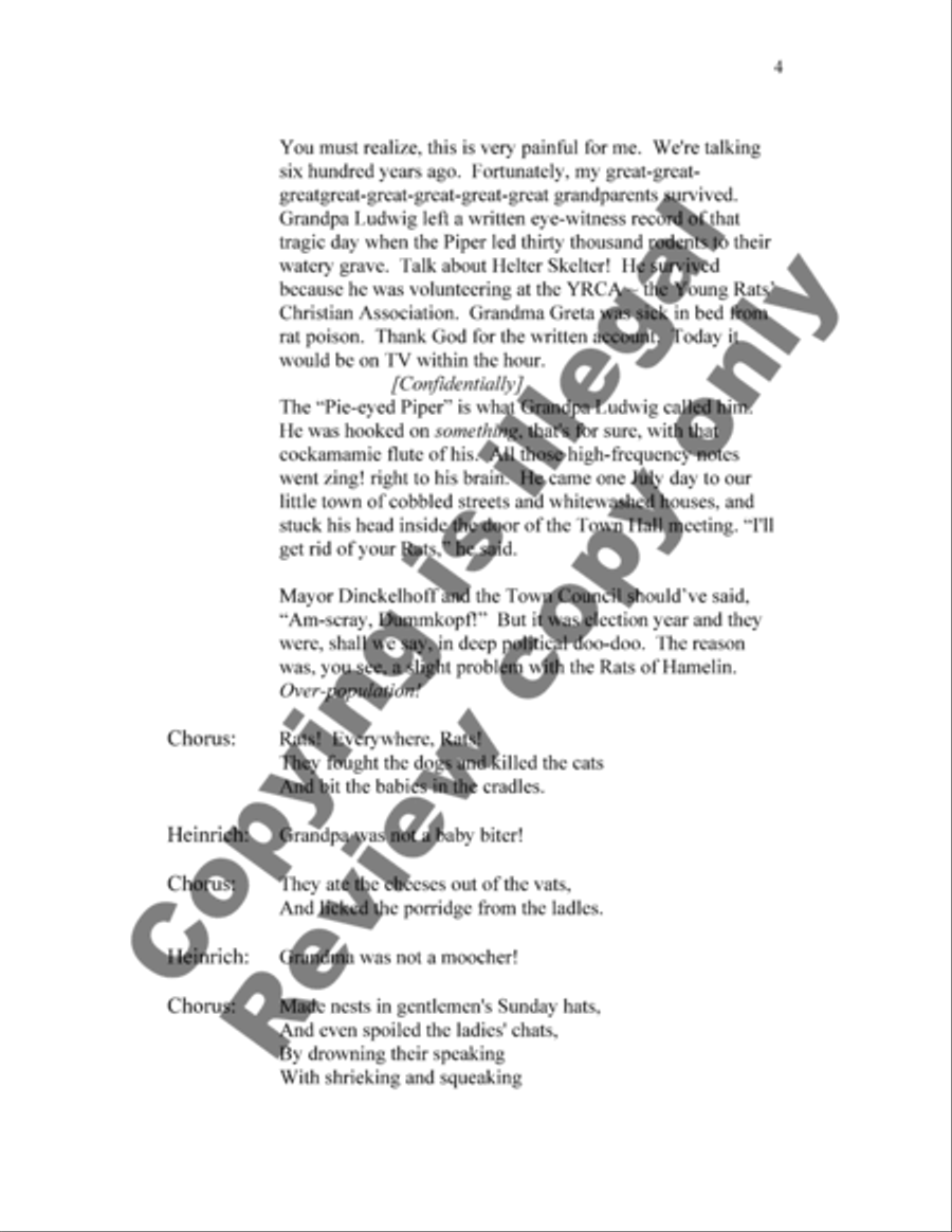 A Rat's Tale (Libretto) Choir scores gallery preview page 5