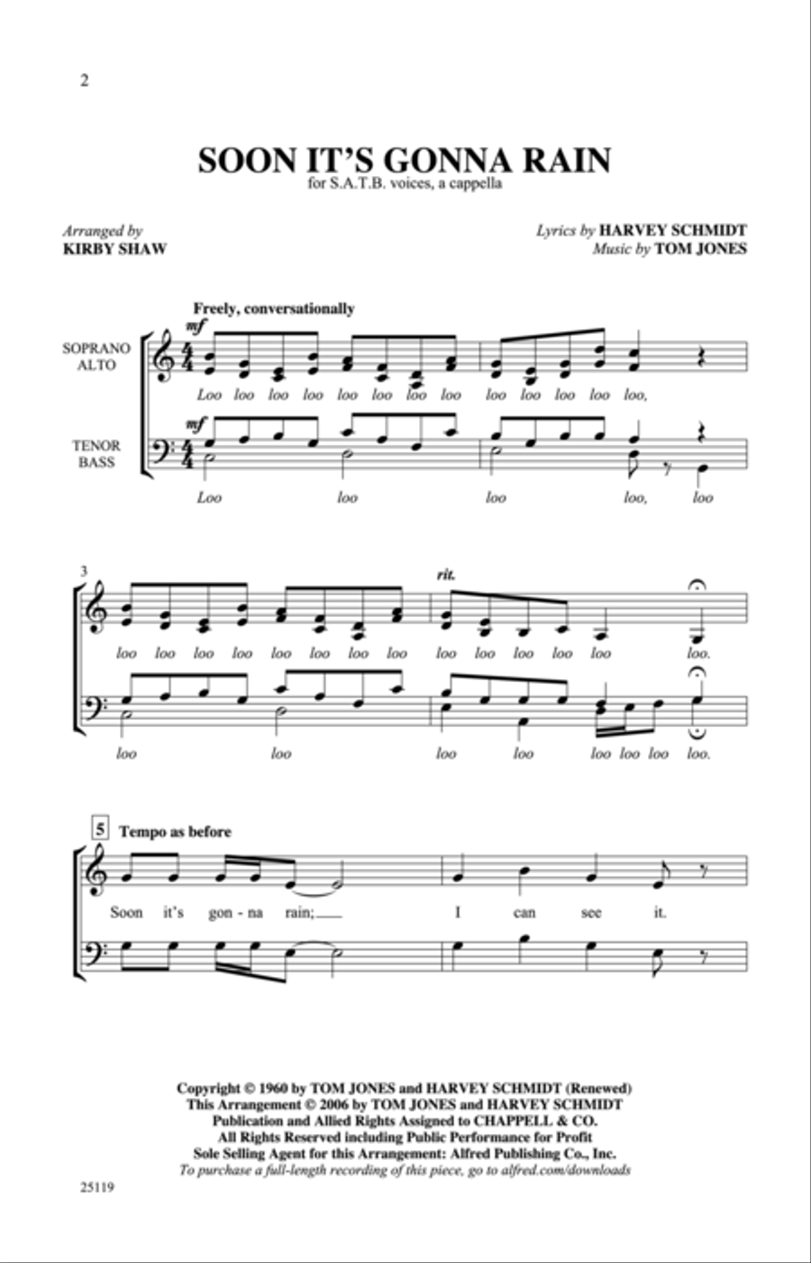 Soon It's Gonna Rain Soon It's Gonna Rain 4-Part scores gallery preview page 2