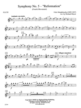 Symphony No. 5 "Reformation" (4th Movement): Flute