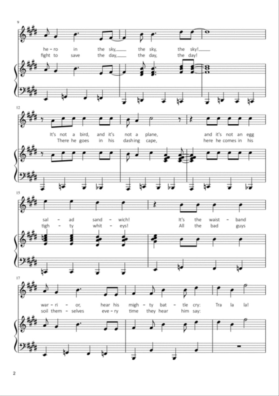 Captain Underpants Theme Voice scores gallery preview page 2